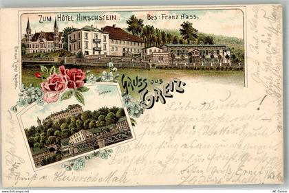 07973 O6600 Greiz 1897 Lithographie Schloss Greiz Zum Hotel Hirschstein... - 13668087