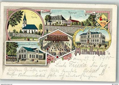 09212 O9102 Limbach-Oberfrohna 1900 Lithographie Mittelfrohna Gasthaus z... - 13656072