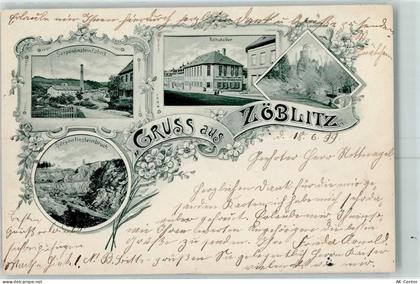 09517 O9347 Zöblitz 1899 - Serpentinsteinfabrik Rathskeller Ruine Lauter... - 13602916