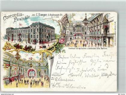 10115 O1020 Friedrichshain 1900 Gebrauchsspuren Lithographie Etablisseme... - 13643127