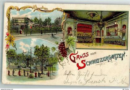 10115 O1100 Pankow 1906 Lithographie Etablissement Schweizergarten Saal ... - 13511051