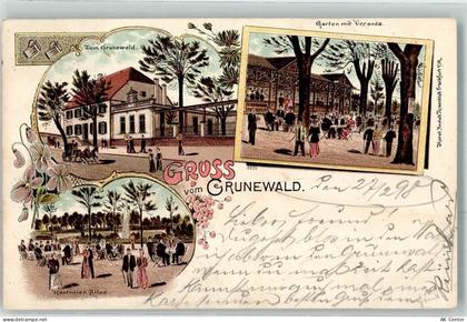 10115 W1000 Grunewald 1898 Lithographie Gasthaus Zum Grunewald Kastanien... - 13621441
