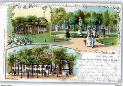 10115 W1000 Halensee Lithographie / Künstlerkarte 1900 Gasthaus Saeger a... - 51535039