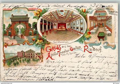 10115 W1000 Rixdorf 1900 Gebrauchsspuren Lithographie Apollo-Theater-Gar... - 13650345
