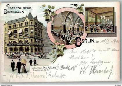 10115 W1000 Wilmersdorf 1900 Lithographie Gasthaus Patzenhofer Bierhalle... - 13647978