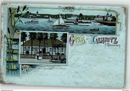 16515 O1407 Lehnitz 1900 Lithographie See Gasthaus Lehnitzsee H. Scheinh... - 13638866