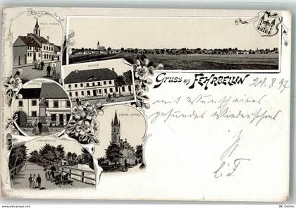 16818 O1950 Fehrbellin 1897 Lithographie Kriegerdenkmal Rhinbrücke Kath.... - 13520518