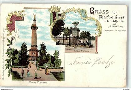 16818 O1950 Fehrbellin 1901 Lithographie neues altes Denkmal Großer Kurf... - 51883939