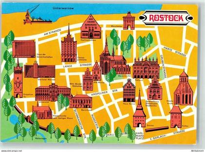 18055 O2500 Rostock - Vogelschau Stadtplan Rostock Entwurf Scheuner - 39358763
