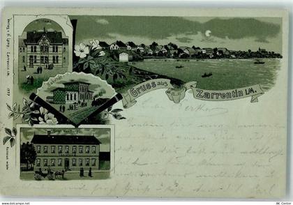 19246 O2824 Zarrentin , Meckl 1898 Lithographie / Mondschein Postamt Bah... - 13626307