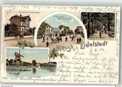 20095 W2000 Eidelstedt 1904 Lithographie Am Mühlenteich Windmühle Gastha... - 13623978