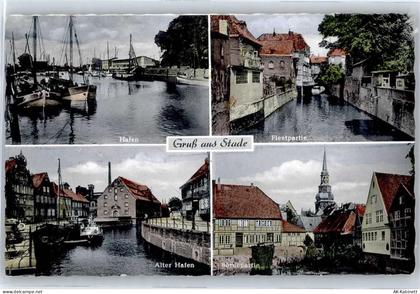 21680 W2160 Stade , Niederelbe - Hafen, Alter Hafen, Fleetpartie - 51044162