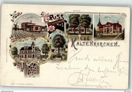 24568 W2358 Kaltenkirchen , Holst 1897 Lithographie Bahnhof Apotheke Kir... - 13631670