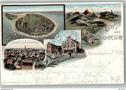 26757 W2972 Borkum 1897 Lithographie Insel Borkum Hotel Köehler Alter Le... - 13648685