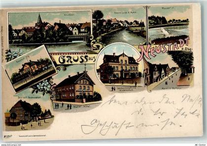 31535 W3057 Neustadt am Rübenberge 1900 Lithographie Kleine Leine Mühle ... - 13608428