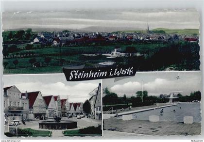 32839 W4939 Steinheim , Westf - Schwimmbad, Straßenansicht, Brunnen - 51051013