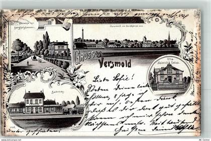33775 W4804 Versmold 1903 Lithographie Bahnhof Villa Heinrich Delius - 13615282