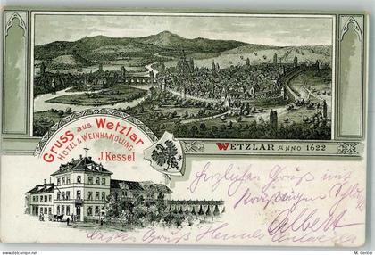 35576 W6330 Wetzlar 1899 Lithographie Wetzlar anno 1622 Wappen Hotel & W... - 13642089