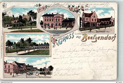38489 O3582 Beetzendorf 1898 Lithographie Bahnhof Bahnhof-Hotel Bahnhofs... - 13660353
