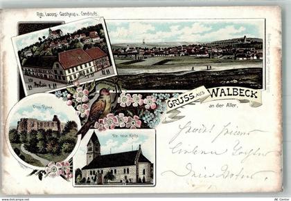39356 O3241 Walbeck b Haldensleben Lithographie Singvogel Gasthaus-Kondi... - 13653861