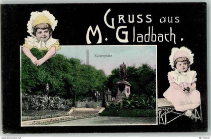 41061 W4050 Mönchengladbach 1906 - Kinder Kaiserplatz Reiterdenkmal - 13459595