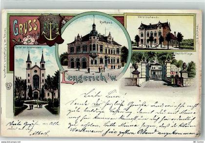 49525 W4540 Lengerich , Westf 1902 Lithographie Portal der Irrenanstalt ... - 13621462