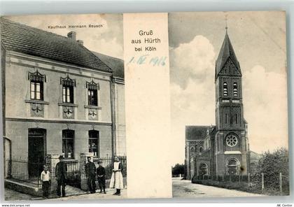 50354 W5030 Hürth , Rheinl Foto AK Kaufhaus Reusch Kirche St. Katharina... - 13628132