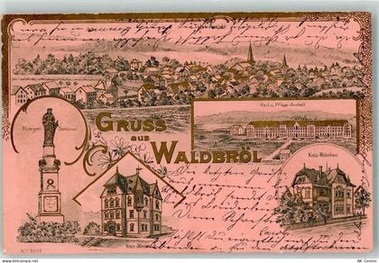 51545 W5220 Waldbröl 1901 Lithographie Kriegerdenkmal Kreis Ständehaus H... - 13619402