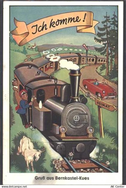 54470 W5550 Bernkastel-Kues AK mit Leporello Dampflokomotive Geisbock Sc... - 13157445