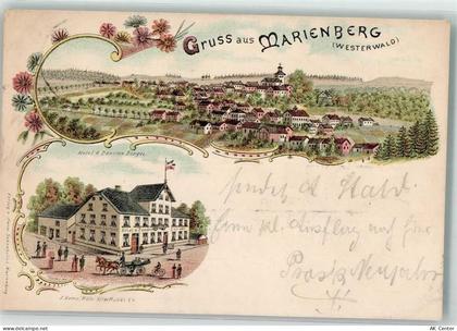 56470 W5439 Bad Marienberg Westerwald 1897 Lithographie Hotel Ferger - 13629981