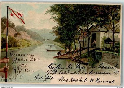 58452 W5810 Witten 1904 Lithographie Ruder-Club Witten Bootshaus - 13660177