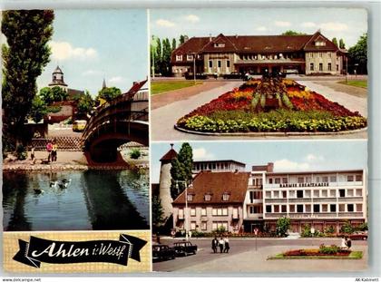59227 W4730 Ahlen , Westf Foto AK Bahnhof Kirche St Bartholomäus Wersebr... - 39453683