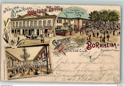 60308 W6000 Bornheim 1896 Lithographie Gasthaus Etablissement Weisse Lil... - 13640069
