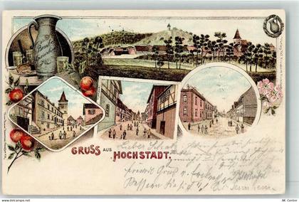 63477 W6457 Hochstadt , Hess 1897 Lithographie Bembel Speierling Rathaus... - 13618780