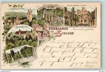 64625 W6140 Auerbach 1897 Lithographie Schloß Auerbach Gasthaus Fürstenl... - 13266175