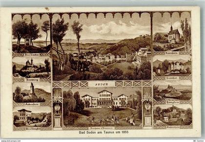 65812 W6232 Bad Soden am Taunus - Bad Soden um 1855 Kurhaus Brunnen Drei... - 13586419