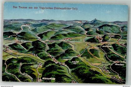 65817 W6239 Eppstein , Taunus Künstlerkarte Vogelschau des Taunus - 38206933