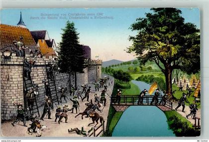 74564 W7180 Crailsheim Künstlerkarte Belagerung von Crailsheim anno 1380... - 10457096