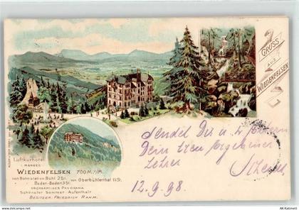 77830 W7582 Bühlertal 1898 Lithographie Luftkurhotel Wiedenfelsen - 52096394