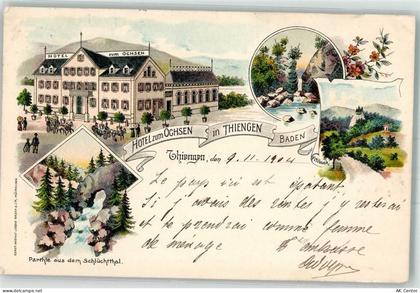 79761 W7890 Waldshut-Tiengen 1904 Lithographie Hotel zum Ochsen Schlucht... - 13653824