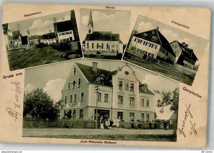 86368 W8906 Gersthofen 1918 - Bäckerei Böhm Schule Kirche Hauptstraße - 13642991