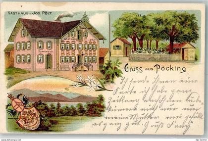 94428 W8383 Pöcking , Niederbay 1900 Lithographie Wappen Kaiser-Reichspo... - 13645963
