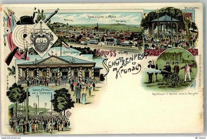 96317 W8640 Kronach , Oberfr 1899 Lithographie Schützenfest zu Kronach S... - 13653300
