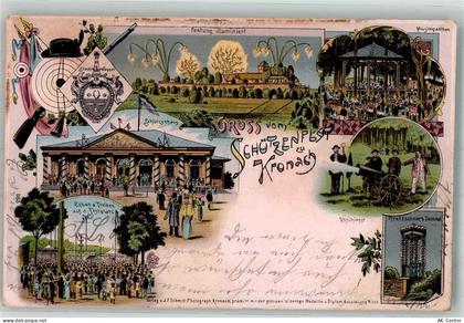 96317 W8640 Kronach , Oberfr 1902 Lithographie Schützenfest zu Kronach F... - 13668770