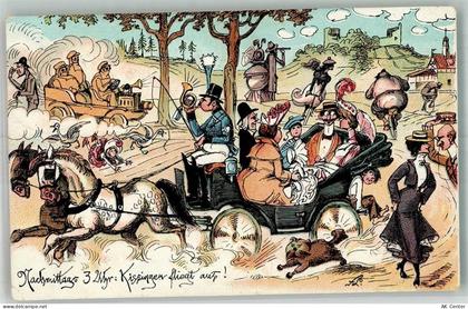 97688 W8730 Bad Kissingen 1906 Lithographie Bad Kissingen Kurablauf Humo... - 13582976