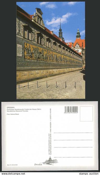 Dresden Postcard Fuerstenzug Darstellung der Fuersten des Hauses Wettin Wandbild