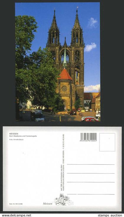 German Postcard Meissen Dom Westtuerme und Fuerstenkapelle W Tower Prince Chapel