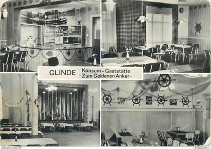 Germany postcard Glinde Konsum Gaststatte Zum Goldenen Anker multi view