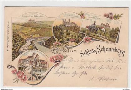 Gruss vom Schloss Schaumburg, Lithographie. Schaumburg mit Balduinstein ... - 39093972