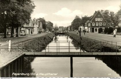 PAPENBURG, Ems, Hauptkanal (1950s) AK